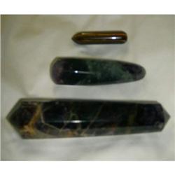 Three wand  Amethyst massage wand, fluorite wand, small tiger eye