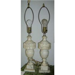 Pair of marble lamps