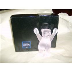 Sevres Cristal bear in original box, 4"h