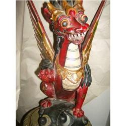 Carved wooden Indonesian Garuda statue