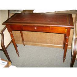 Mahogany 1 drawer stand with leather top