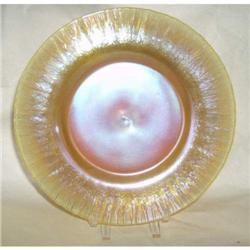 Iridescent stretched glass plate