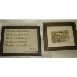 1864 Motto & Diorama of a Market scene