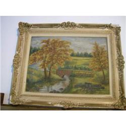 Oil on canvas Landscape by L.E. Selig