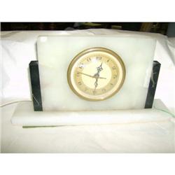 Deco alabaster clock