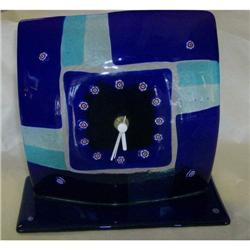 Glass clock with Millifiore design