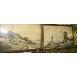 Two watercolors by Francis Waldron