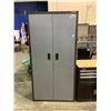 Image 1 : GLADIATOR BY WHIRLPOOL STAINLESS STEEL & GREY LOCKING SHOP CABINET APPROX. 72X30X18 (NO KEY)