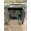 Image 2 : WALL MOUNT STAINLESS STEEL & GREY SHOP CABINET 2 DOOR WITH SHELVES APPROX. 30X26X12"