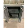 Image 2 : WALL MOUNT STAINLESS STEEL & GREY SHOP CABINET 2 DOOR WITH SHELVES APPROX. 30X26X12"