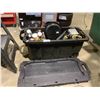 Image 1 : HUSKY MOBILE TOOL TOTE WITH CONTENTS INCLUDING; WORK LIGHT, SPRAY PAINT, FOOT PUMP & MORE