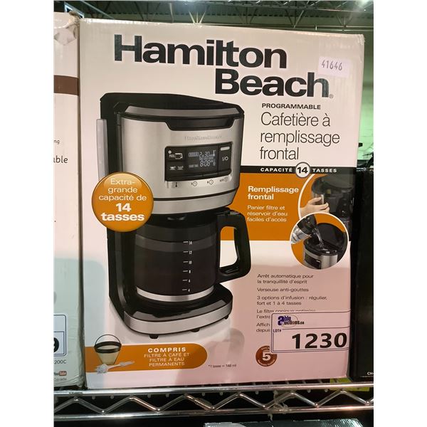 HAMILTON BEACH PROGRAMMABLE FRONT FILL COFFEEMAKER