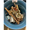 Image 2 : LARGE PLANTER WITH CONTENTS INCLUDING; ASSORTED CLAMPS, HARDWARE, METAL FILES & MORE