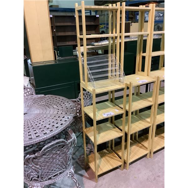 WOODEN SHELVING UNIT 65 X 13"