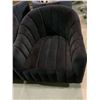 Image 2 : 2 BLACK WITH GOLD BASE SWIVEL CHAIRS