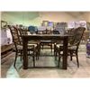 Image 2 : RATTAN DINING TABLE SET WITH 8 CHAIRS & 1/2" THICK GLASS TOP