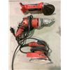 Image 1 : 3 MILWAUKEE TOOLS INCLUDING; PORTABLE GRINDER, CORDED SHEAR & CORDED ORBITAL PALM SANDER