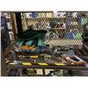 Image 2 : SHELF LOT OF ASSORTED ITEMS INCLUDING; TOOLS, AIR COMPRESSOR, GARDEN SHEARS & MORE