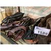 Image 2 : SHELF LOT OF ASSORTED LEATHER BAGS & LEATHER JACKET SIZE M