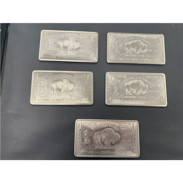 5 FINE TITANIUM .999 1 TROY OUNCE BARS