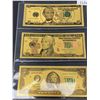 Image 1 : SET OF 3 GOLD FOILED NOVELTY BILLS