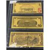 Image 2 : SET OF 3 GOLD FOILED NOVELTY BILLS