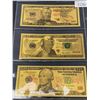 Image 1 : SET OF 3 GOLD FOILED NOVELTY BILLS