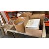 Image 1 : BOX OF STRING LIGHTS WITH BULBS, OUTDOOR LIGHTS, GLASS LENSES AND FUN HOUSE CABINET