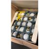 Image 2 : BOX OF STRING LIGHTS WITH BULBS, OUTDOOR LIGHTS, GLASS LENSES AND FUN HOUSE CABINET