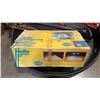 Image 3 : LOT OF 26"WATER HEATER PAN, HALOGEN LIGHTS WITH SHOVEL BIKE PUMP AD SAWS
