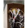 Image 2 : BOX OF POWER CORDS - 2  100FT CORDS, POWER BAR, ASSORTED EXTENSION CORDS