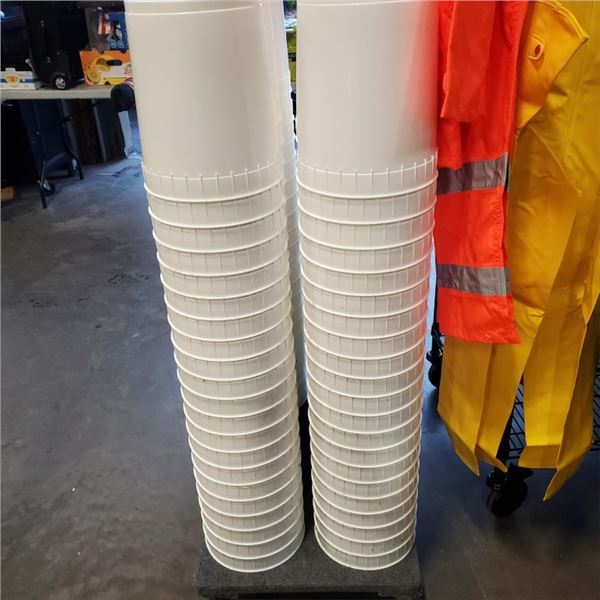 40 FOOD GRADE 10 LITER BUCKETS (2 STACKS OF 20)