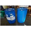 Image 1 : 2 PLASTIC 45 GALLON BLUE BARRELLS