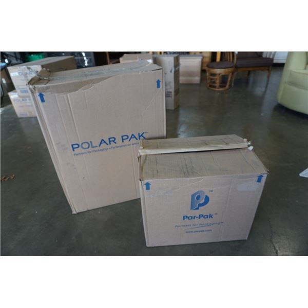 2 BOXES OF POLAR PAK HINGED LID PLASTIC FOOD CONTAINERS