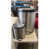 Image 1 : 2 STAINLESS SOFT CLOSE WASTE BINS