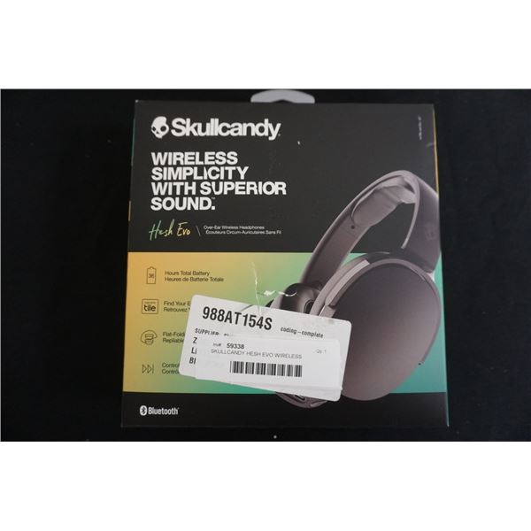 SKULLCANDY HESH EVO WIRELESS HEADPHONES - TESTED WORKING RETAIL $99.99