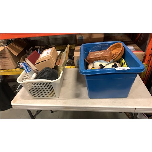 2 BOXES OF ESTATE GOODS - WOODEN WARE, ETC