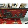 Image 2 : 3 VINTAGE SHIP PAINTINGS ON FABRIC