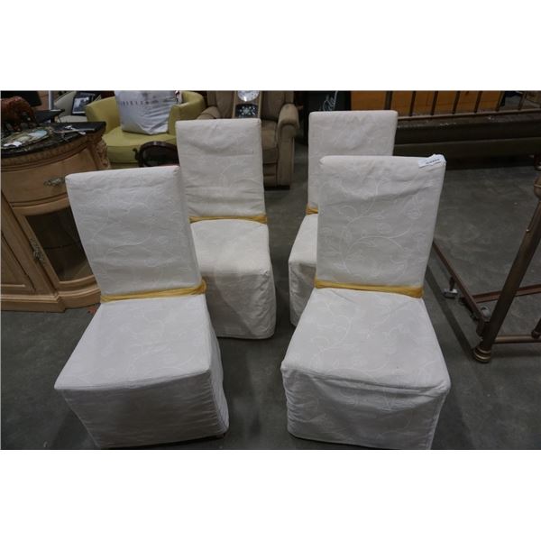 4 COVERED DESIGNER DINING CHAIRS