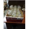 Image 2 : 12 ANTIQUE PERFECT SEAL MASON JARS WITH GLASS LIDS, WIDE MOUTH MADE IN CANADA, AND OIL LAMP