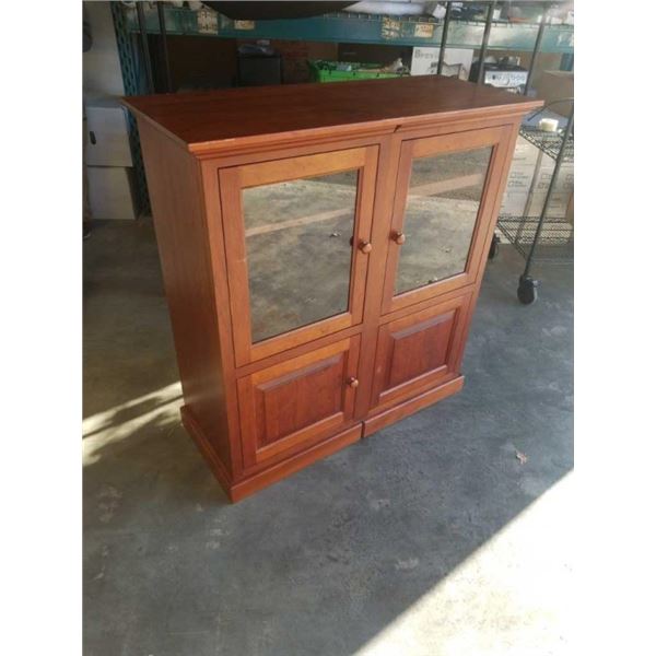 4 FT 4 DOOR CABINET WITH 2 GLASS DOORS