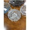 Image 2 : 2 HEAVY CUT CRYSTAL BOWLS AND 2 DECORATIVE CENTER BOWLS