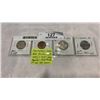 Image 1 : CANADIAN COINS 1943 AND 1951, 25 CENT ARE .800 SILVER, 1943 TOMBAC NICKEL
