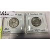 Image 3 : CANADIAN COINS 1943 AND 1951, 25 CENT ARE .800 SILVER, 1943 TOMBAC NICKEL