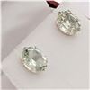 Image 2 : STERLING SILVER 8MM X 6MM GENUINE GREEN AMETHYST EARRINGS, 2.17CTS, RETAIL $100.00