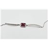 Image 1 : STERLING SILVER 8MM X 5.88MM NATURAL RUBY (2.16CTS) & CZ BRACELET, W/A $1035.00