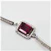 Image 2 : STERLING SILVER 8MM X 5.88MM NATURAL RUBY (2.16CTS) & CZ BRACELET, W/A $1035.00