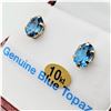 Image 2 : 10KT. YELLOW GOLD 7MM X 5MM GENUINE BLUE TOPAZ EARRINGS, 1.8CTS, W/A $480.00