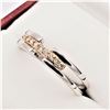 Image 2 : NEW 14KT. PINK GOLD & STERLING SILVER DIAMOND RING, 9 DIAMONDS (0.11CTS), W/A $1045.00, SIZE 7