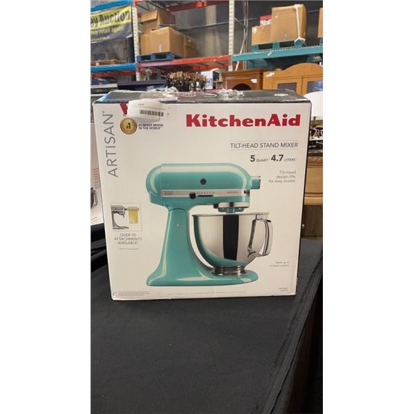 NEW OPEN BOX KITCHENAID ARTISAN SERIES TILT HEAD STAND MIXER 5 QUART - RETAIL $629.99